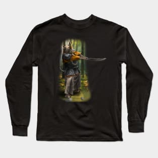 Exclusive Hand Drawn Samurai Rhino | Samurai Collection Item-10 (Rhino) | by Rendigart Studio Long Sleeve T-Shirt